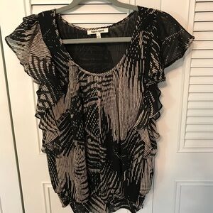 Daniel Rainn Black & Beige Short Sleeve Top Small